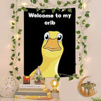 Jhdstore Funny Tapestries Welcome To My Crib Flag Funny Tapestry 3x4Ft Indoor Outdoor Wall Art Tapestry for Bedroom Teens Room Decoration Living Room Bedroom Decorations Cool Stuff for Your Room