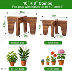 Plant Stand Indoor Outdoor, Plant Holder Sturdy Single Flower Pot Stand Planter Stand Stool Display Decorative for Desktop Counter Room (Brown 10")