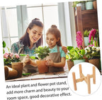 BESPORTBLE 2pcs Wide-use Plant Stand Holder Rustic Design Solid Wood Flower Pot Rack for Boho Office Garden Decor