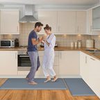 HappyTrends 2 PCS Kitchen Mat Cushioned Anti-Fatigue Floor Mat, Heavy Duty Ergonomic Comfort Foam Standing Mat, Waterproof Non-Slip Kitchen Rugs for Home, Office(20"x30"+20"x47",Grey)