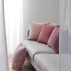 Topfinel Large Couch Throw Pillows Covers 20x20 Inch Set of 4,Accent Corduroy Striped Pink Decorative Euro Shams,Summer Home Decor Cushion Case for Beach,Patio,Balcony