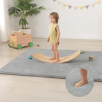 Baby Play Mat for Floor,Extra Large 59"×71" Playpen Mat for Tummy Time,Thicker Padded Elasti Foam Activity Mats,Water Repellent Ultra Soft Velvet,Non-Slip Backing Safe for Crawling(Light Grey)