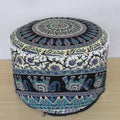 Indian Mandala Floor Pillow Pouf Cover Hippie Boho Cotton Ottoman Decorative Cushion Cover Meditation Seating Throw Home Decor Footstool Bohemian Couch Cover