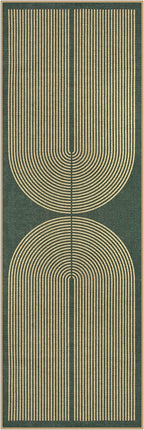 Lahome Enfys Modern Rainbow Easy Jute Entryway Runner Rug, Washable Carpet Runners for Hallway 6ft, Farmhouse Non Slip Stain Resistant Kitchen Mats for Floor Laundry Room Porch Bedroom, Dark Green