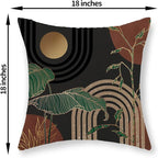 Boho Grey Rust Brown Pillow Covers 18x18 Set of 2 Gold Green Leaf Tropical Mid Century Throw Pillows Outdoor Bohemian Modern Decorative Pillowcase Farmhouse Cushion Case for Couch Sofa Decor