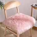 Softlife Pink Faux Fur Sheepskin Chair Cover 2 PCs Seat Cushion Pad Super Soft Area Rugs for Living Bedroom Sofa Dorm (1.6ft x 1.6ft)