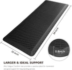 HappyTrends Kitchen Floor Mat - 4/5 Inch Thick Anti-Fatigue Kitchen Rug,Waterproof Non-Slip Kitchen Mats and Rugs Heavy Duty Ergonomic Comfort Rug for Kitchen,Office,Sink,Laundry,(22"x54", Black)