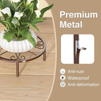 Bronze Metal Plant Stand: 10.23" Short Flower Pot Stand - Heavy Duty Plant Holder for Home Courtyard Indoor Outdoor.