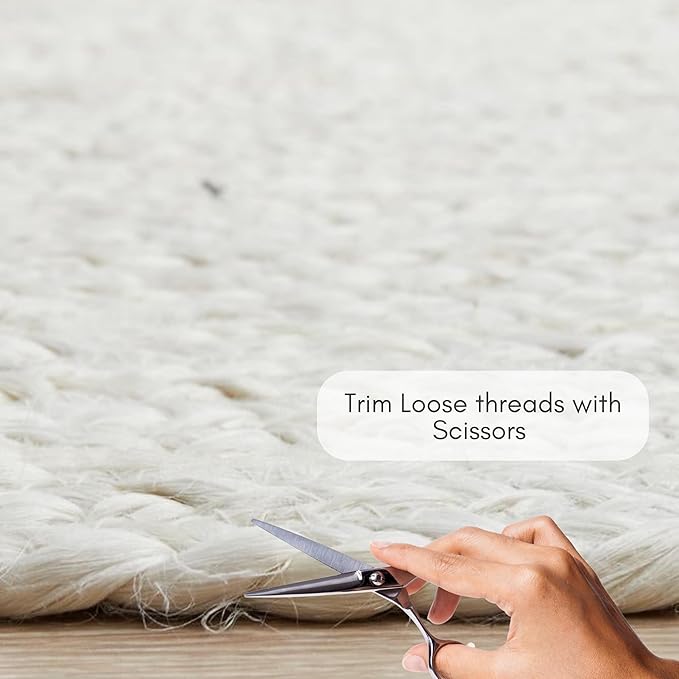 Jute Rug 4' x 6' Rectangular Area Rug Hand Woven Jute Beige Braided Boho Rug For Living Room Outdoor Bedroom Kitchen Farmhouse Hallway, Rustic Vintage Natural Reversible Floor Rugs: Off White
