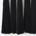 Flber Macrame Wall Hanging Black Sphericity Cotton Tassels Textile Hanging Geometric Yarn Wall Art for Bedroom Living Room Decor 15.7" W x 39" L