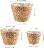 4 Pack 10 in 8.7 in 7 in Seagrass Planter Basket for Indoor Outdoor Plants, Decorative Woven Flower Pot Cover Fits Most Plant Containers