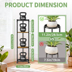 KMOTASUO 4 Tier Black Plant Stand Indoor for Large Tall Heavy Duty Planter, Multiple Sturdy Metal Flower Corner Rack for Narrow House Floor, Iron Vertical Level Round Orchi Holder Organizer, Modern