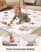 Baby Play Mat for Floor,1.2" Thick 50x50 Playpen Mat,Safe Padding Tummy Time Mats for Babies and Infants Toddlers,Cushioning Foam Mats for Kids Crawling,Non-Slip Baby Playmat,Yoga,Tatami,Nursery Rug