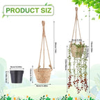 Giegxin Spring Mini Hanging Artificial Plant with Woven Basket Boho Fake Plants Ivy Faux Vines Eucalyptus Leaf for Indoor Home Wall Shelf Decor(3 Set,Green,Hanging Plant Basket)