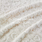 lifein Throw Blanket for Couch-Cream Heart Boho Throw Blanket, Soft Fleece Plush Lightweight Blankets&Throws for Woman, Fuzzy Decorative Blankets for Livingroom Bed Sofa Chair(50x60in,Cream)