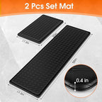 Kitchen Mats, 2PCS Kitchen Rugs, Cushioned Anti Fatigue Kitchen Mats for Floor, Non-Slip Standing Desk Mat, Waterproof Kitchen Rug Set for Kitchen Floor Office,17.3"×30"+17.3"×59" Black