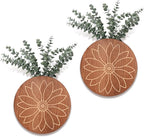 Set of 2 Wall Planter for Indoor Plants, Hanging Planter for Artificial Flower Plants，Modern Farmouse Wall Decor for Living Room Bedroom Kitchen Bathroom Dining Room (Brown)