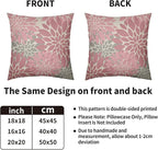 Pink Grey Gray Pillow Covers 20X20 Inch Set of 2, Dahlia Flower Spring Summer Floral Cream Decorative Throw Pillow Covers Outdoor Modern Farmhouse Cushion Case for Home Couch Sofa Bed Decor