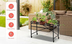 Zhongma Window Height Sturdy Metal Plant Stand with Wheels, 36.6 x 16 x 26.2 in High, Heavy Duty Succulent Shelf for Home Indoor and Outdoor, 220 LBS Capacity & Heavy Duty Construction