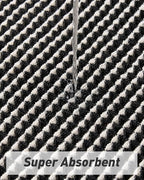 AMOAMI Upgraded Waffle Bath Mat, Super Absorbent Non Slip Bath Mats for Bathroom Floor, Machine Washable Bathroom Rugs with Tassels, Rubber Backed Bathroom Mats, Ultra Soft, 20" x 32",Black & Cream