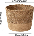 Jute Rope Plant Basket Indoor Modern Woven Flower Pot Basket Seagrass Storage Organizer Planter Rustic Decorative Plant Containers Cover Laundry Bin for Porch Living Room Entryway (6.88×6.88×4.72Inch)