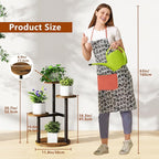IBUYKE 4 Tier Plant Stand Indoor, Metal Wood Plant Shelf for Multiple Plants, Small Tiered Corner Flower Pot Stand for Living Room Patio Balcony Garden, Rustic Brown TMJ073H
