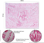 KJHL Quote You Are Wall Tapestry Pink Inspirational Classroom Kids Tapestries Wall Hanging Motivational Positive Affirmations Saying Aesthetic Tapestry for Bedroom Dorm