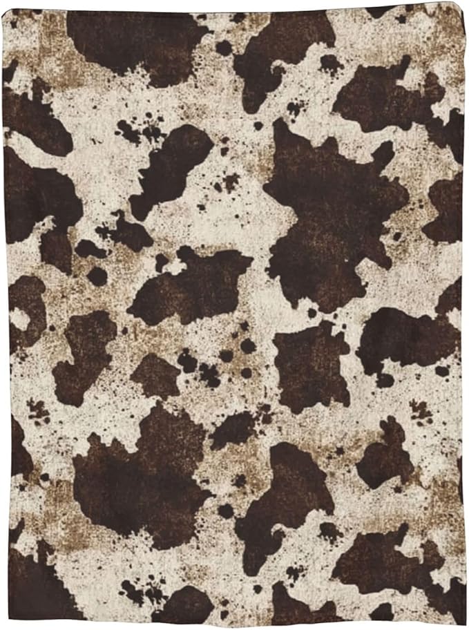 Cow Throw Blanket Soft Flannel Blanket 60"x50" in Bed Blanket Home Decor for Room Sofa Couch All Season