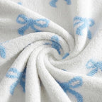 WRENSONGE Throw Blanket Bubble Bowknot Blue Soft Cozy Fluffy Warm Throw for Couch Sofa Bed Camping Picnic Travel Lightweight - 50"*60"