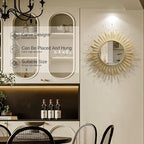 24" Sunburst Gold Wall Mirror Flower Design,Luxury Decorative Mirrors for Wall Decor Entryway/Dining Room/Kitchen