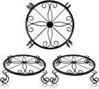 Metal Plant Stand Indoor/Outdoor, Low Corner Plant Stand, Decoration Small Plant Holders for Home, Anti-Rust Iron Heavy Duty Plant Holders, Flower Pot Rack Display Shelf, Black (3 Pack)