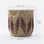 Woven Plant Basket, Wicker For Handwoven Round, Garden Pots For Indoor, Small Storage Bin Organizer, Baskets For And Home Decor (blue)