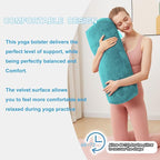 Yoga Bolster Pillow for Restorative & Yin Yoga - Meditation Pillow with Velvet Cover - Rectangular