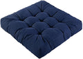 Meditation Floor Cushions, Thickened Floor Pillow for Adults, Large Square Pillows Seat Cushion for Tatami Living Room Yoga, Memory Sponge Block Added, 22x22 Inch, Drak Blue
