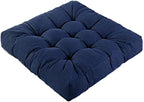 Meditation Floor Cushions, Thickened Floor Pillow for Adults, Large Square Pillows Seat Cushion for Tatami Living Room Yoga, Memory Sponge Block Added, 22x22 Inch, Drak Blue
