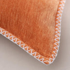 Decorative Throw Pillow Covers Pack of 2, 18x18 in Chenille Soft Pillow Covers with Stitched Edge, Farmhouse Neutral Euro Decorative Pillows for Bed Couch Sofa Home Decor, Orange