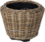 Kouboo Rattan Kobo Indoor Outdoor Planter Basket with Plastic Pot Large 65 Gallon Soil Capacity