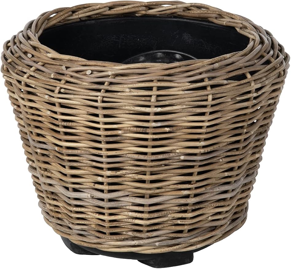 Kouboo Rattan Kobo Indoor Outdoor Planter Basket with Plastic Pot Large 65 Gallon Soil Capacity
