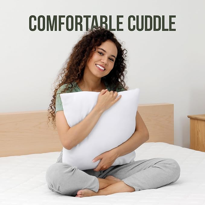 Utopia Bedding Throw Pillows (Set of 1, White) – 20 x 20 Inches Down Alternative Pillows for Bed, Sofa, and Couch - Fluffy Decorative Stuffer Pillow for Indoors & Outdoors (Pack of 2)