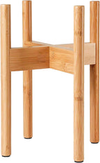 Plant Stand Indoor - Corner, Table and Floor Planter Holder - Adjustable, Durable Bamboo Wood - Fits 8, 10, 12-inch Dia Small, Mid-Large, Tall or Short Pot Sizes