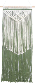 JONKASIPA Macrame Wall Hanging Bohemian Handmade Tassel Wall Art Decorations,Green Fringe Chic Home Decor for Apartment Dorm Living Room Bedroom
