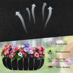 2PCS 24 Inch Window Box Liner Fabric Planter Basket Liner Trough Planter Insert Liner Black Hanging Flower Basket Liners Non-Woven Felt Plant Liner for Planters Fence Garden - Avoid Bird Nesting