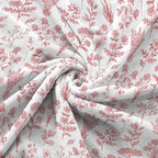 Floral Fuzzy Blanket Red Floral Throw Blanket, Botanical Flowers Blankets, Soft, Flannel, Warm, Boho Flowers Bed Blankets All Season for Couch Bedroom Living Room 50X70 Inch
