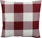 VAKADO Christmas Throw Pillow Covers 18x18 Set of 2 Red and White Buffalo Check Plaid Xmas Outdoor Valentine Holiday Farmhouse Decorative Cushion Cases Home Décor for Sofa Couch Bedroom