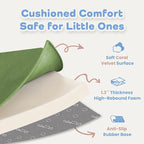 1.3" Thick Baby Play Mat for Floor, 79x79 Playpen Mat, Pro Soft Flannel Foam Mats Toddler Infant Kids Crawling for Nursery Rug Playroom Living Room Waterproof Easy Care Non-Slip (Olive)