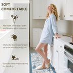 Coastal Rugs for Kitchen Floor, Beach Anti Fatigue Mats for Kitchen Floor Non Slip, 2PCS Rubber Ocean Coral Kitchen Mat, Washable Cushioned Runner Carpet for Sink Laundry 15.7"×27.5" +15.7"×47" 3.5mm