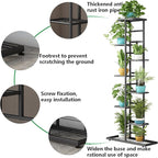 LINZINAR Plant Stand Indoor Outdoor Metal 8 Tier 9 Potted Multiple Flower Pot Holder Shelf Indoor Outdoor Planter Display Shelving Unit for Patio Garden Corner Balcony Living Room