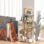 Laiensia Bamboo 5 Tier 6 Potted Plant Stand Rack Multiple Flower Pot Holder Shelf, Indoor&Outdoor Planter Display Shelves for Patio Garden, Living Room, Corner Balcony and Bedroom,Wood Color