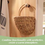 Woven Wicker Wall Hanging Basket Storage for Garden,Hanging Basket,Wall Hanging Baskets for Decorative Plants And Flowers,Semiround,Set of 2