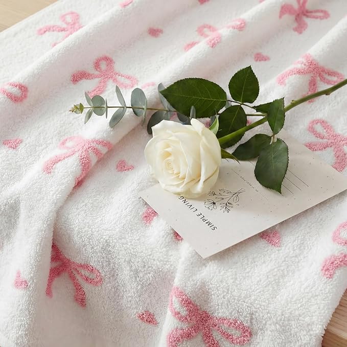 WRENSONGE Throw Blanket Bubble Bowknot Pink Soft Cozy Fluffy Warm Throw for Couch Sofa Bed Camping Picnic Travel Lightweight - 50"*60"